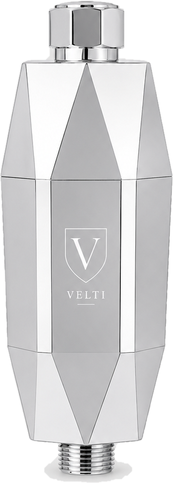 VELTI Diamond Shower Filter Bundle, Chrome