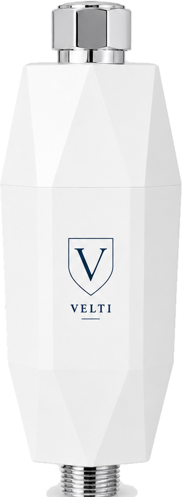 VELTI Diamond Shower Filter Bundle, White